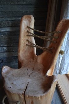 Chair made from tree trunk