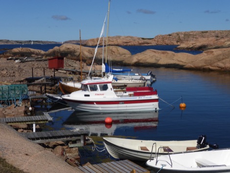 Boats in harbour at Stångehuvud nature reserve