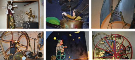 Kinetic sculptures at Poete Ferilleur, Lizio, Brittany, France