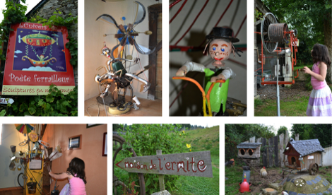 Kinetic sculptures at Poete Ferilleur, Lizio, Brittany, France