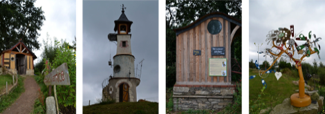Kinetic sculptures at Poete Ferilleur, Lizio, Brittany, France