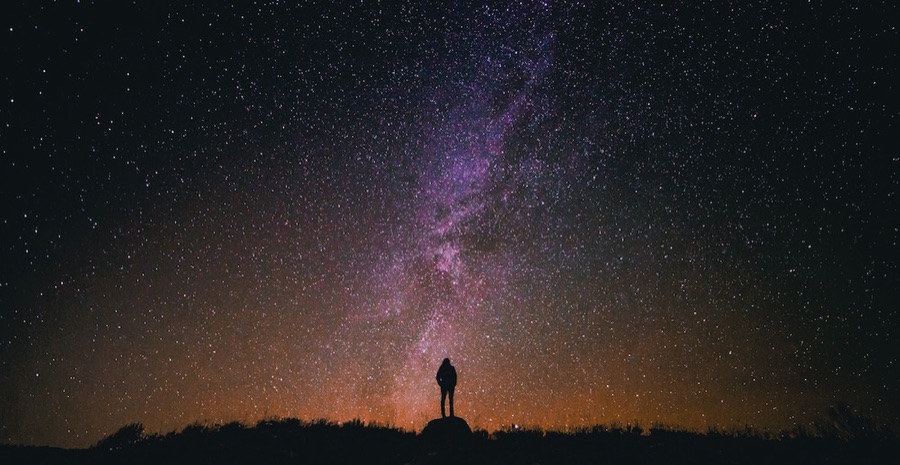 Person looking at stars